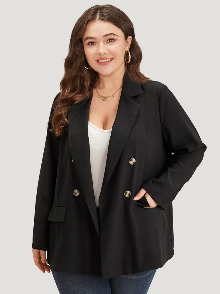 Plain Suit Collar Pocket Double Breasted Blazer sold by Bloomchic product image thumbnail 2
