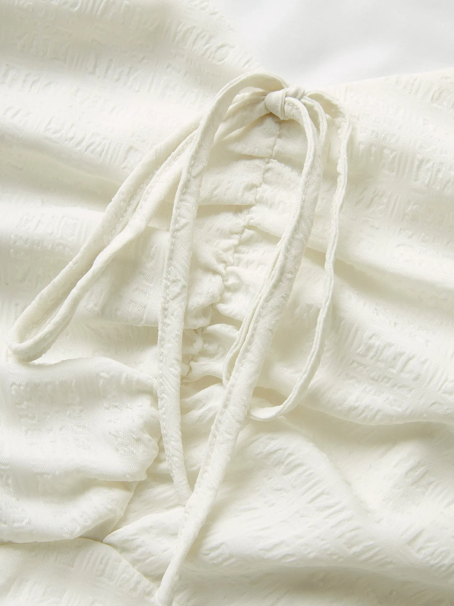 Plain Texture Elastic Waist Ruched Ties Blouse sold by Bloomchic product image thumbnail 5