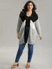 Colorblock Contrast Pocket Open Front Cardigan sold by Bloomchic