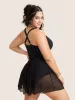 Floral Embroidered Overlap Collar Swim Dress sold by Bloomchic
