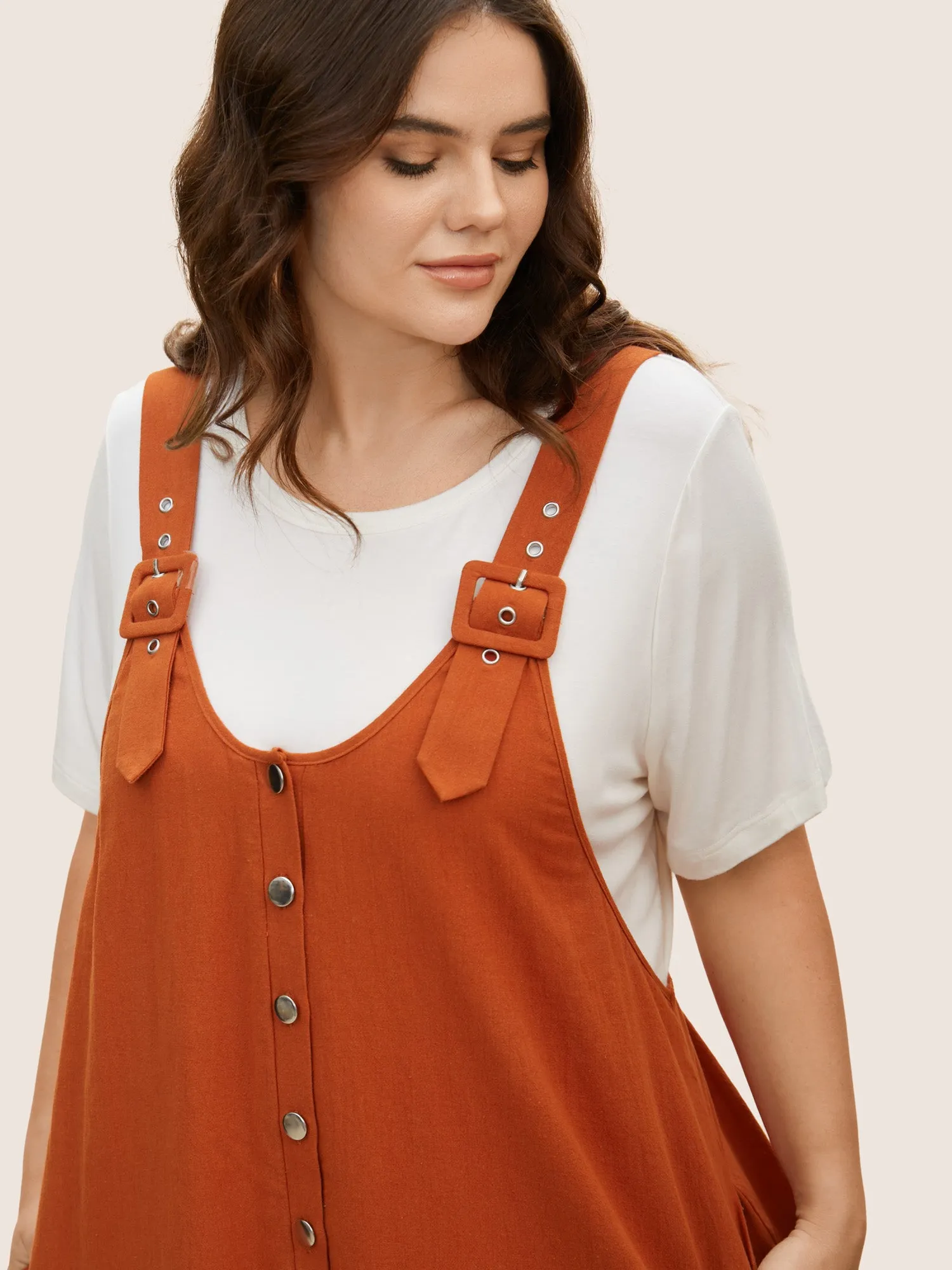 Solid U Neck Metal Detail Jumpsuit sold by Bloomchic product image thumbnail 2