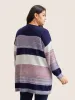 Plaid Pocket Open Front Loose Cardigan sold by Bloomchic