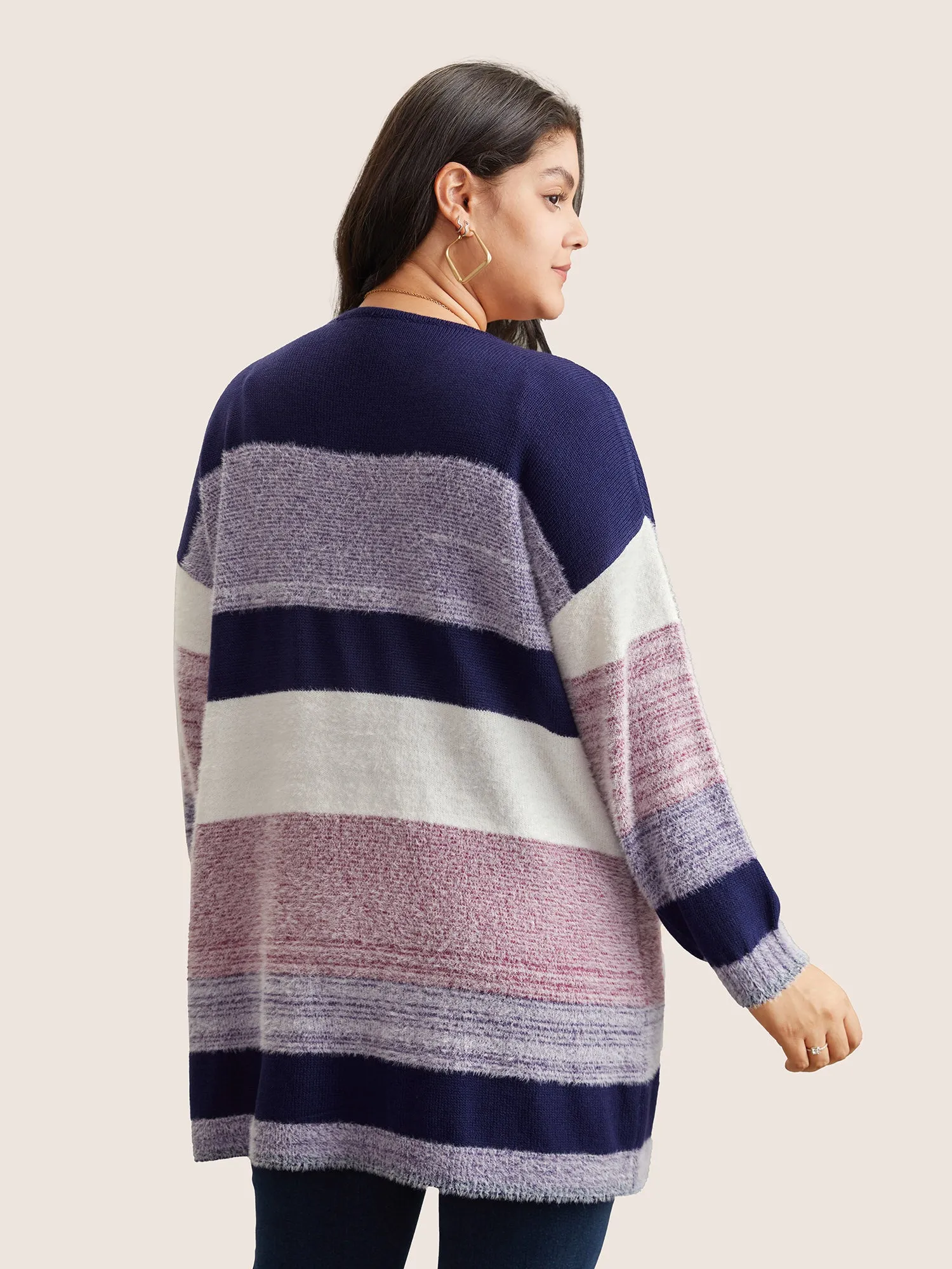 Plaid Pocket Open Front Loose Cardigan sold by Bloomchic product image thumbnail 3