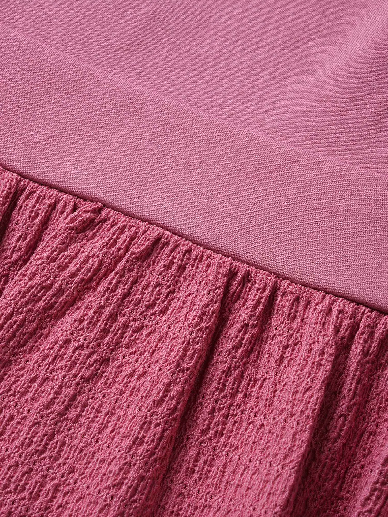 Plisse Contrast Patchwork Shirred Back Tank Dress sold by Bloomchic product image thumbnail 5