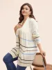 Contrast Striped Pocket Open Front Cardigan sold by Bloomchic