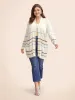 Contrast Striped Pocket Open Front Cardigan sold by Bloomchic