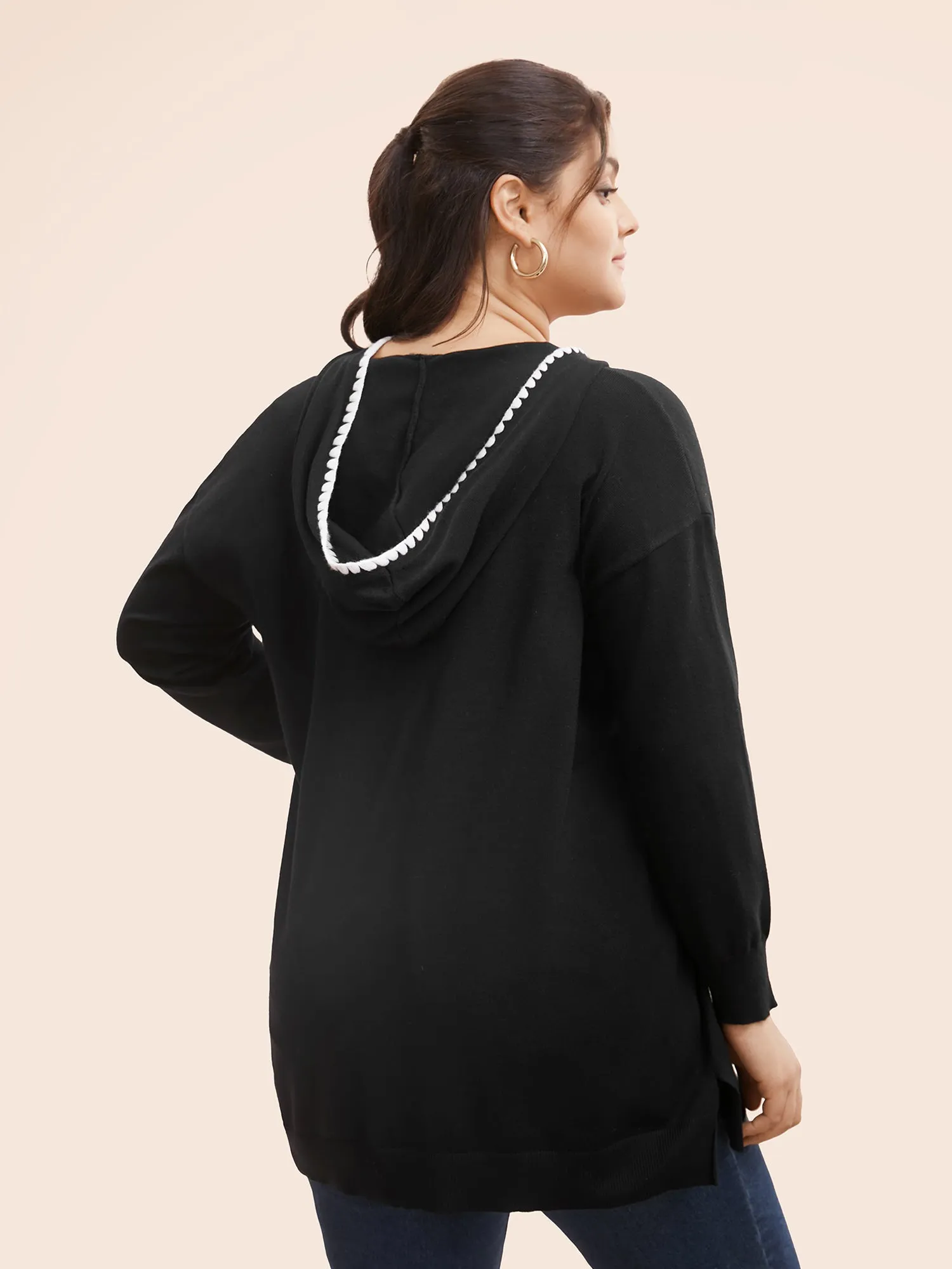 Supersoft Essentials Contrast Trim Hooded Cardigan sold by Bloomchic product image thumbnail 2