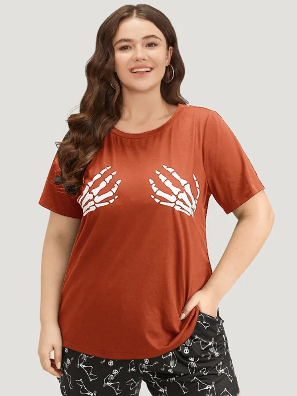 Halloween Graphic Round Neck Sleep Top sold by Bloomchic