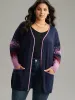 Contrast Heather Pocket Open Front Cardigan sold by Bloomchic