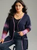 Contrast Heather Pocket Open Front Cardigan sold by Bloomchic