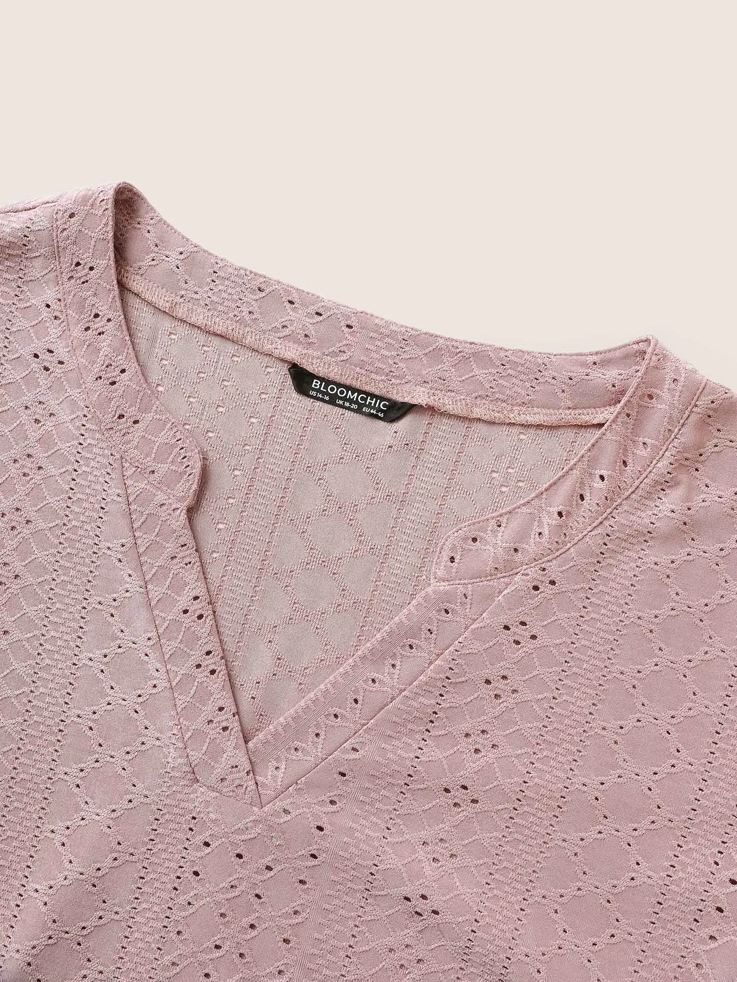 Plisse Flat Collar With V Notch Ruffle Sleeve T-shirt sold by Bloomchic product image thumbnail 5