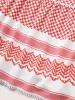 Gingham Patchwork Lapel Collar Ruffle Sleeve Dress sold by Bloomchic