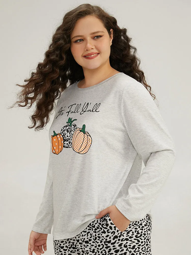 Halloween Letter & Pumpkin Pattern Sleep Top sold by Bloomchic product image thumbnail 3