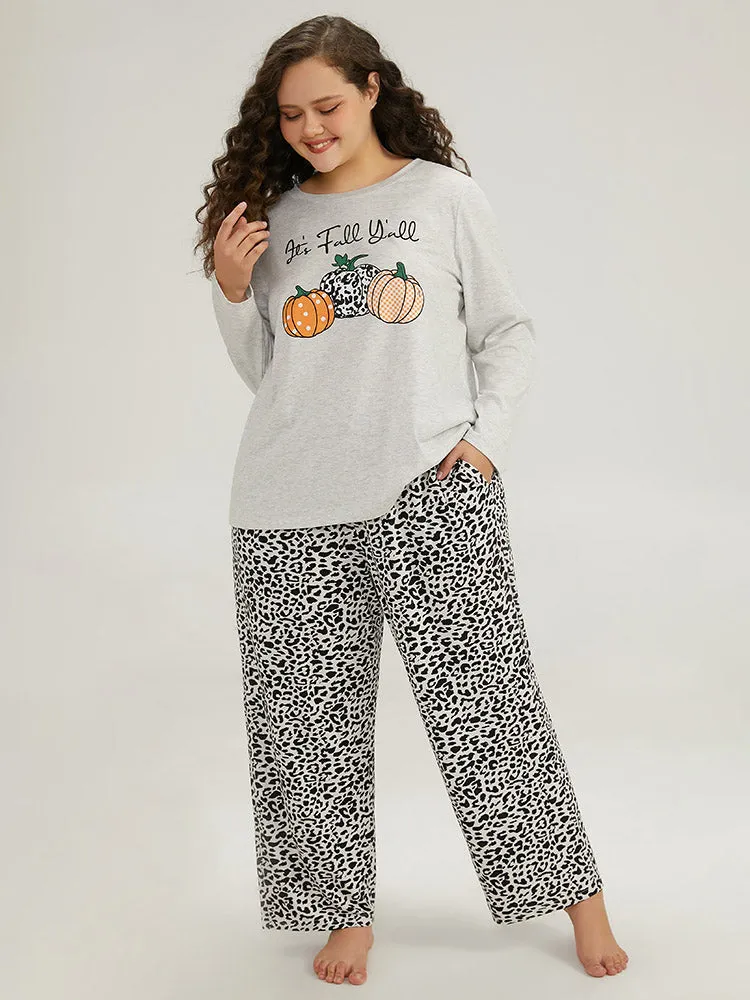 Halloween Letter & Pumpkin Pattern Sleep Top sold by Bloomchic product image thumbnail 4