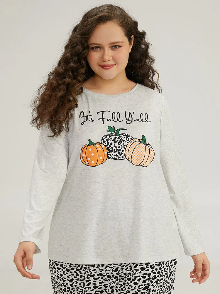 Halloween Letter & Pumpkin Pattern Sleep Top sold by Bloomchic product image thumbnail 2