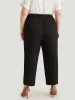 Solid Metal Detail High Rise Straight Leg Pants sold by Bloomchic