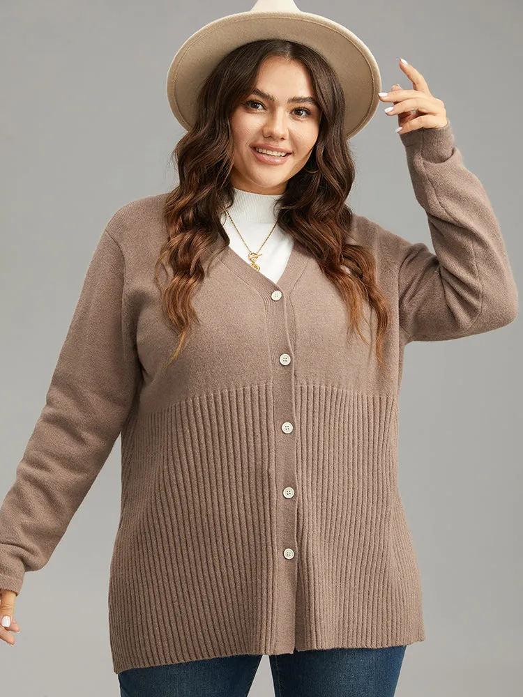 Supersoft Essentials Plain Button Up Texture Cardigan sold by Bloomchic