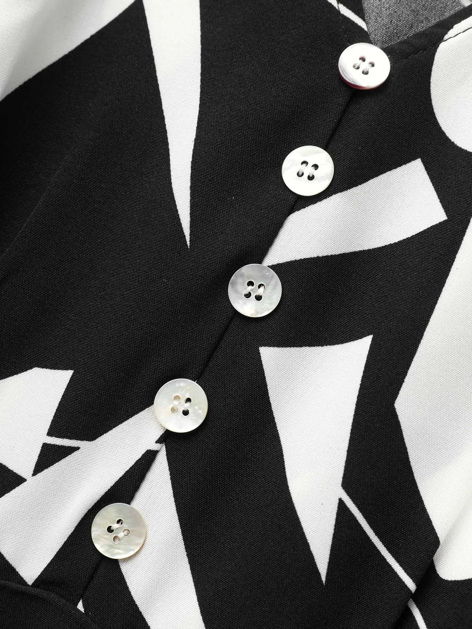 Geometric Button Detail Flutter Sleeve Midi Dress sold by Bloomchic product image thumbnail 5