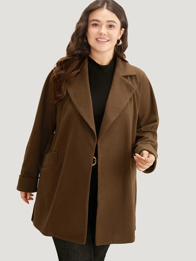 Plain Lapel Collar Pocket Belted Coat sold by Bloomchic product image thumbnail 5