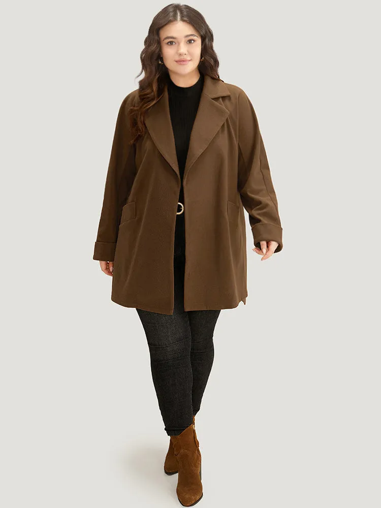 Plain Lapel Collar Pocket Belted Coat sold by Bloomchic product image thumbnail 4