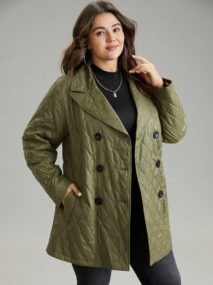 Solid Quilted Double Breasted Belted Coat sold by Bloomchic product image thumbnail 3
