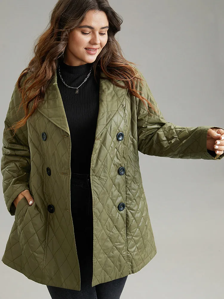 Solid Quilted Double Breasted Belted Coat sold by Bloomchic product image thumbnail 4