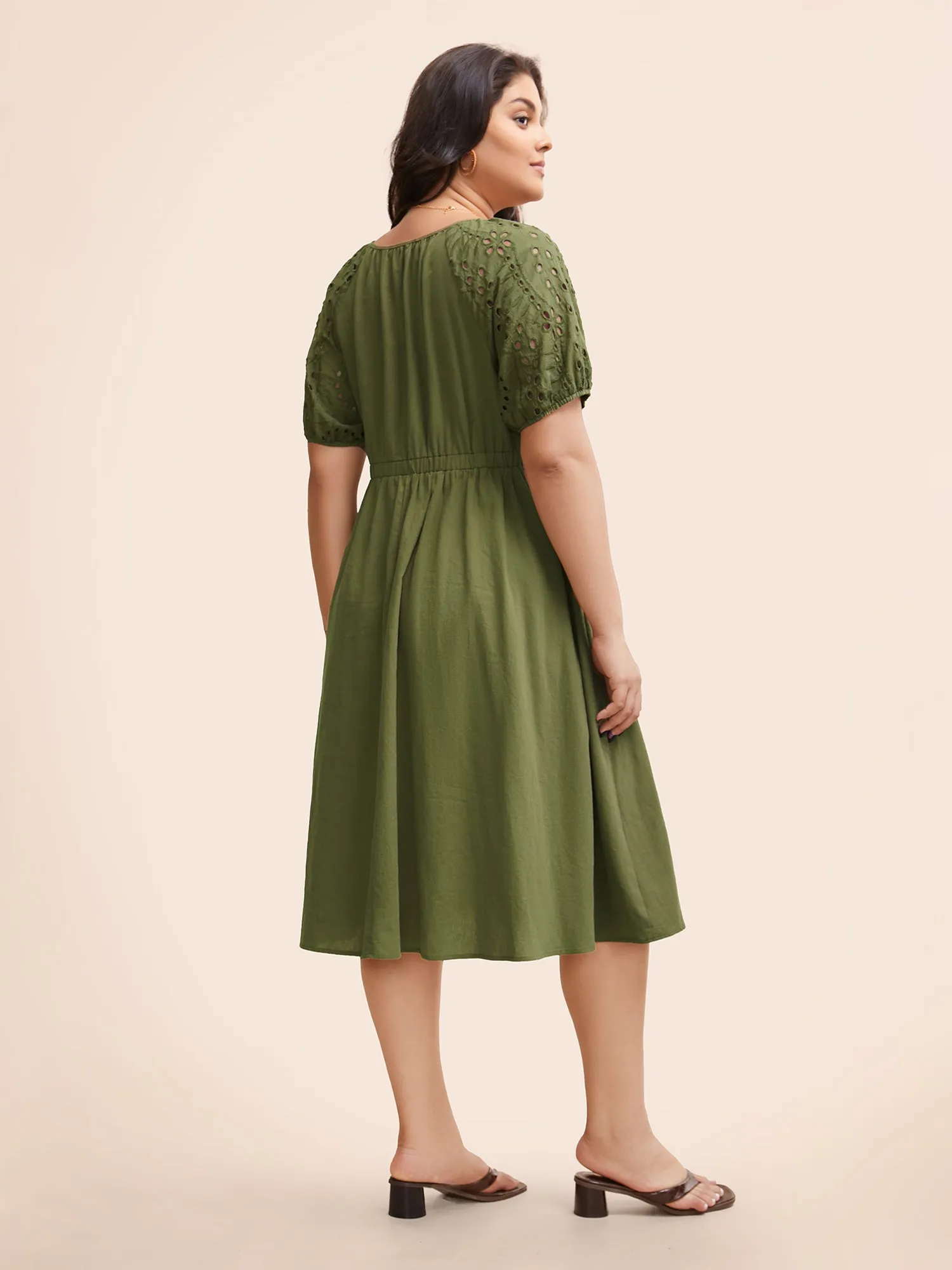 Broderie Anglaise Tassels Tie Knot Dress sold by Bloomchic product image thumbnail 4