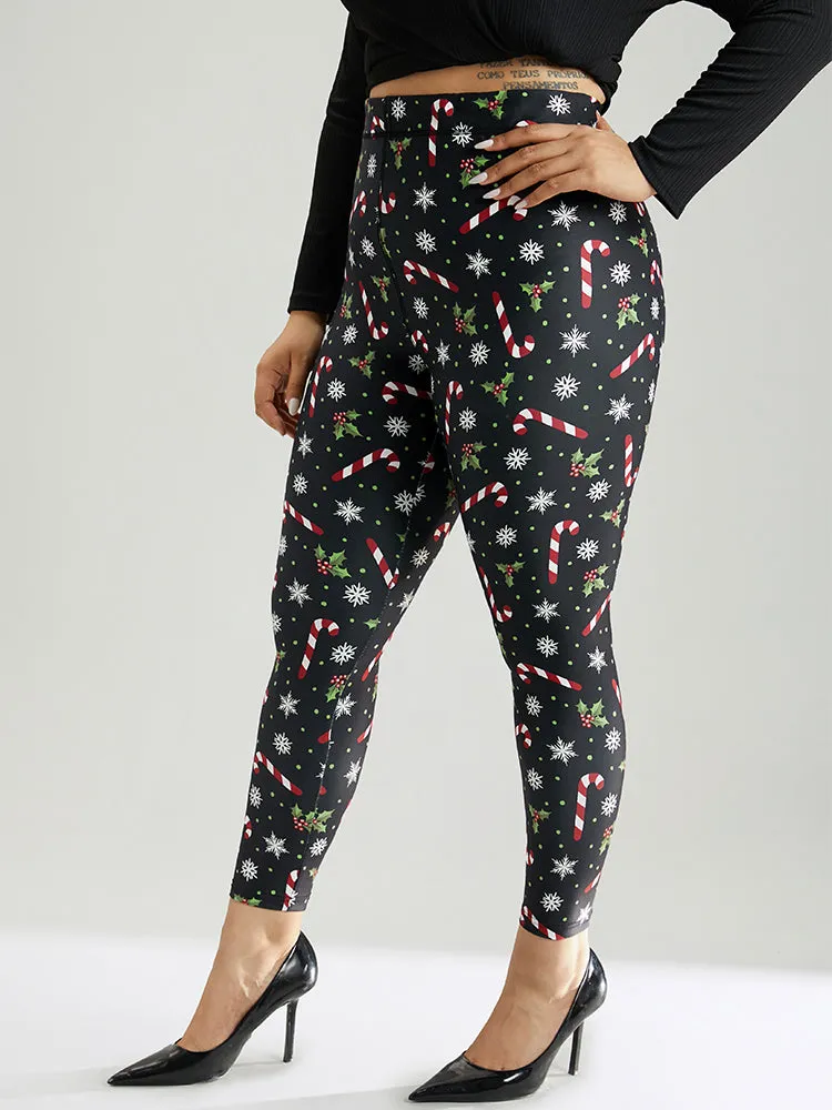 Christmas Print Elastic Waist Skinny Leggings sold by Bloomchic product image thumbnail 3