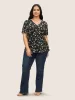 Plain Lapel Collar Gathered Puff Sleeve Blouse sold by Bloomchic