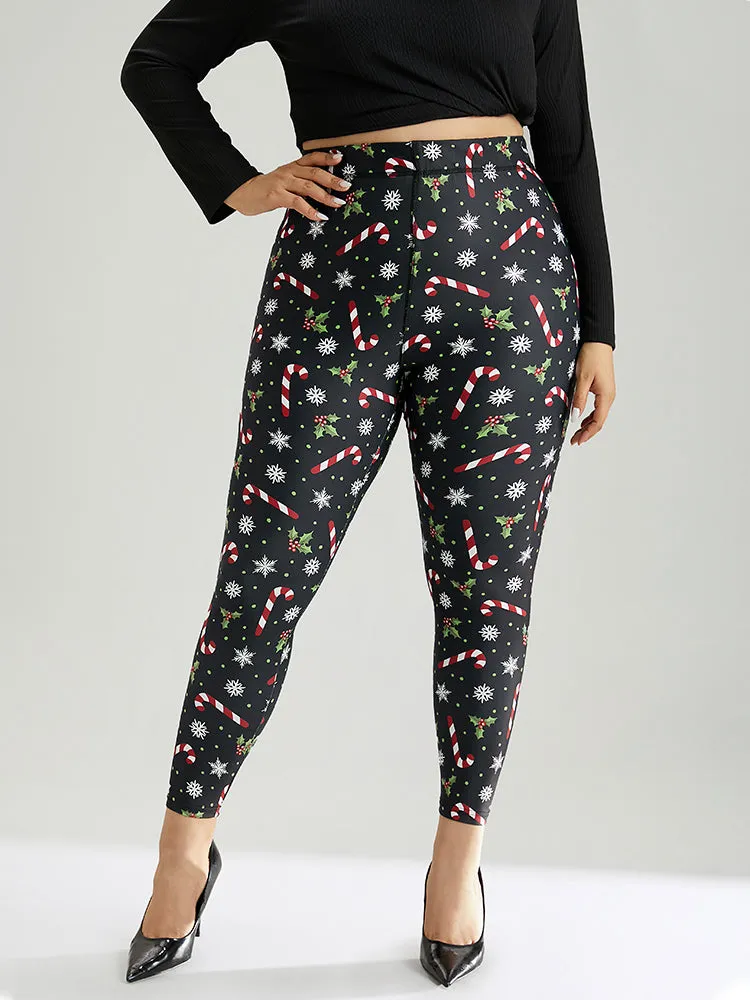 Christmas Print Elastic Waist Skinny Leggings sold by Bloomchic product image thumbnail 5
