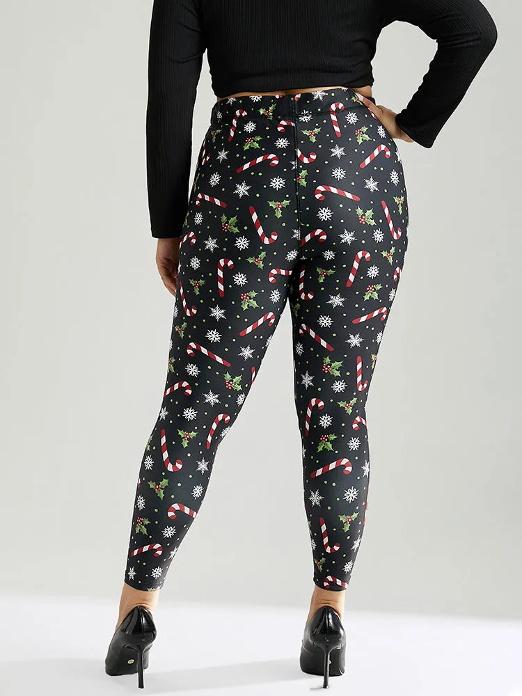 Christmas Print Elastic Waist Skinny Leggings sold by Bloomchic product image thumbnail 2