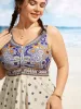 Bandana Print Elastic Waist Gathered Swim Dress sold by Bloomchic