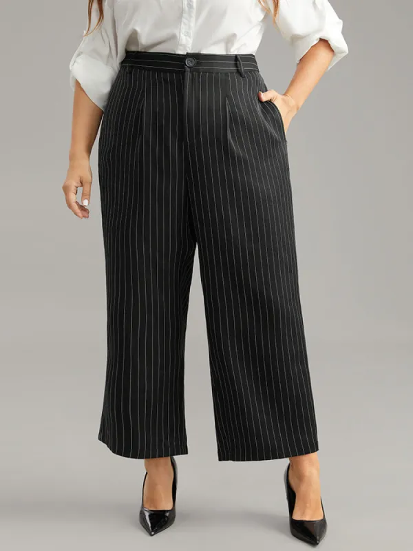 Striped Button Up Wide Leg Pants sold by Bloomchic