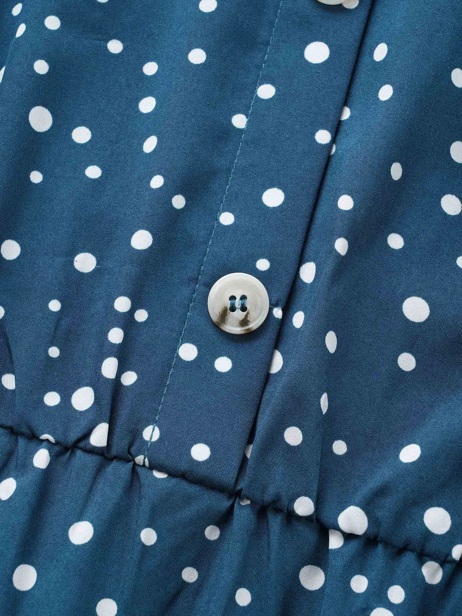 Polka Dot Button Detail Split Hem Midi Dress sold by Bloomchic product image thumbnail 5