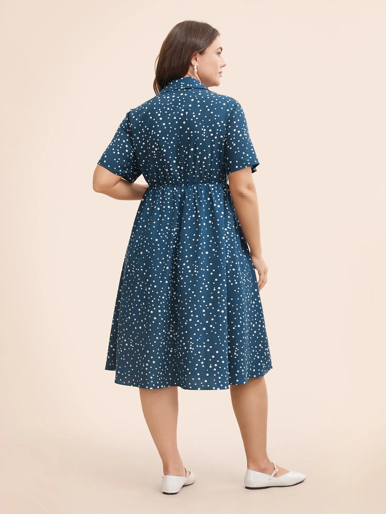 Polka Dot Button Detail Split Hem Midi Dress sold by Bloomchic product image thumbnail 4