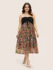 Everywhere Dress - Floral Patchwork Drawstring Dress sold by Bloomchic