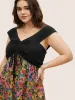Everywhere Dress - Floral Patchwork Drawstring Dress sold by Bloomchic