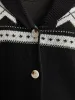 Geometric Contrast Button Through Cardigan sold by Bloomchic
