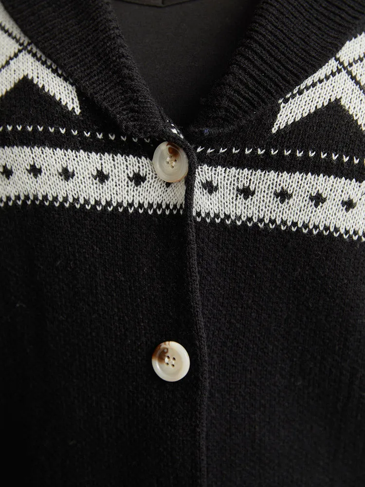 Geometric Contrast Button Through Cardigan sold by Bloomchic product image thumbnail 5