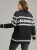 Geometric Contrast Button Through Cardigan sold by Bloomchic