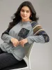 Paisley Striped Patchwork Twist Front T-shirt sold by Bloomchic