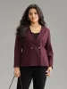 Plain Deep V Neck Buckle Detail Blazer sold by Bloomchic
