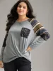Paisley Striped Patchwork Twist Front T-shirt sold by Bloomchic
