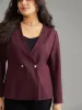 Plain Deep V Neck Buckle Detail Blazer sold by Bloomchic