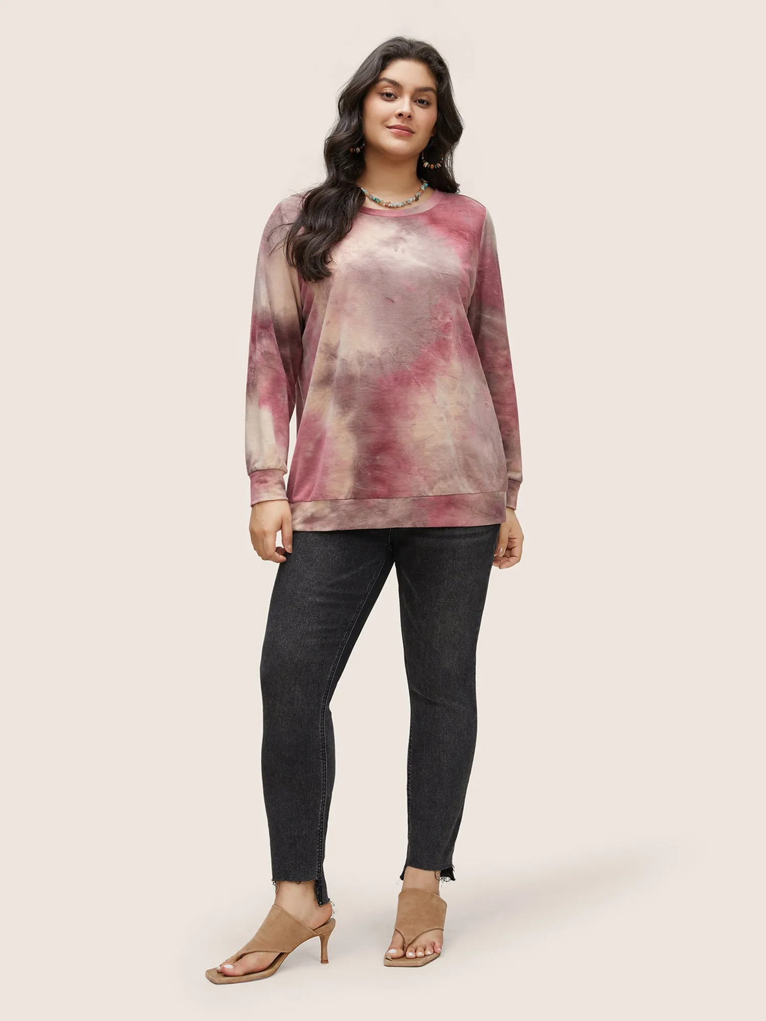 Tie Dye Round Neck Sweatshirt sold by Bloomchic product image thumbnail 3
