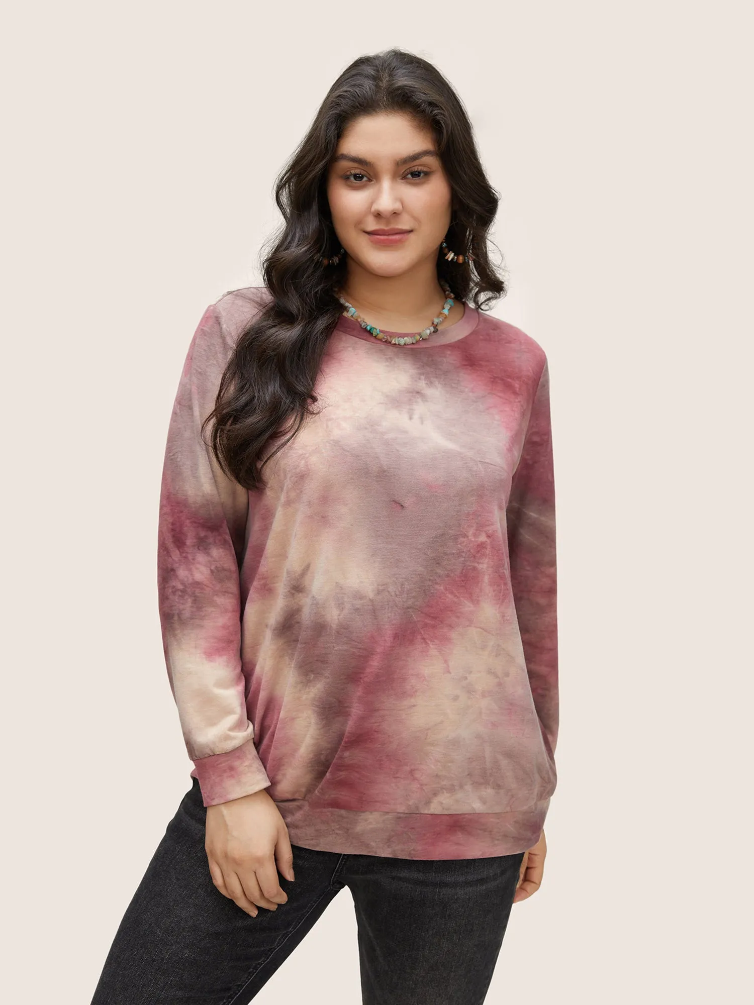 Tie Dye Round Neck Sweatshirt sold by Bloomchic
