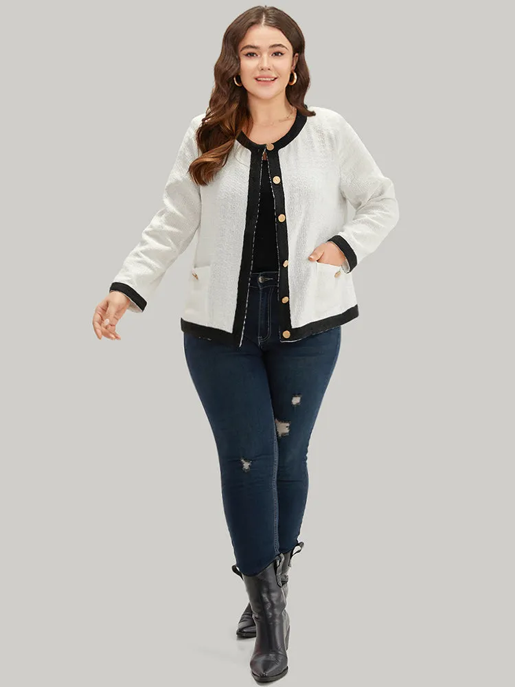 Two Tone Tweed Buckle Detail Pocket Blazer sold by Bloomchic product image thumbnail 4