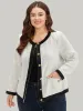Two Tone Tweed Buckle Detail Pocket Blazer sold by Bloomchic