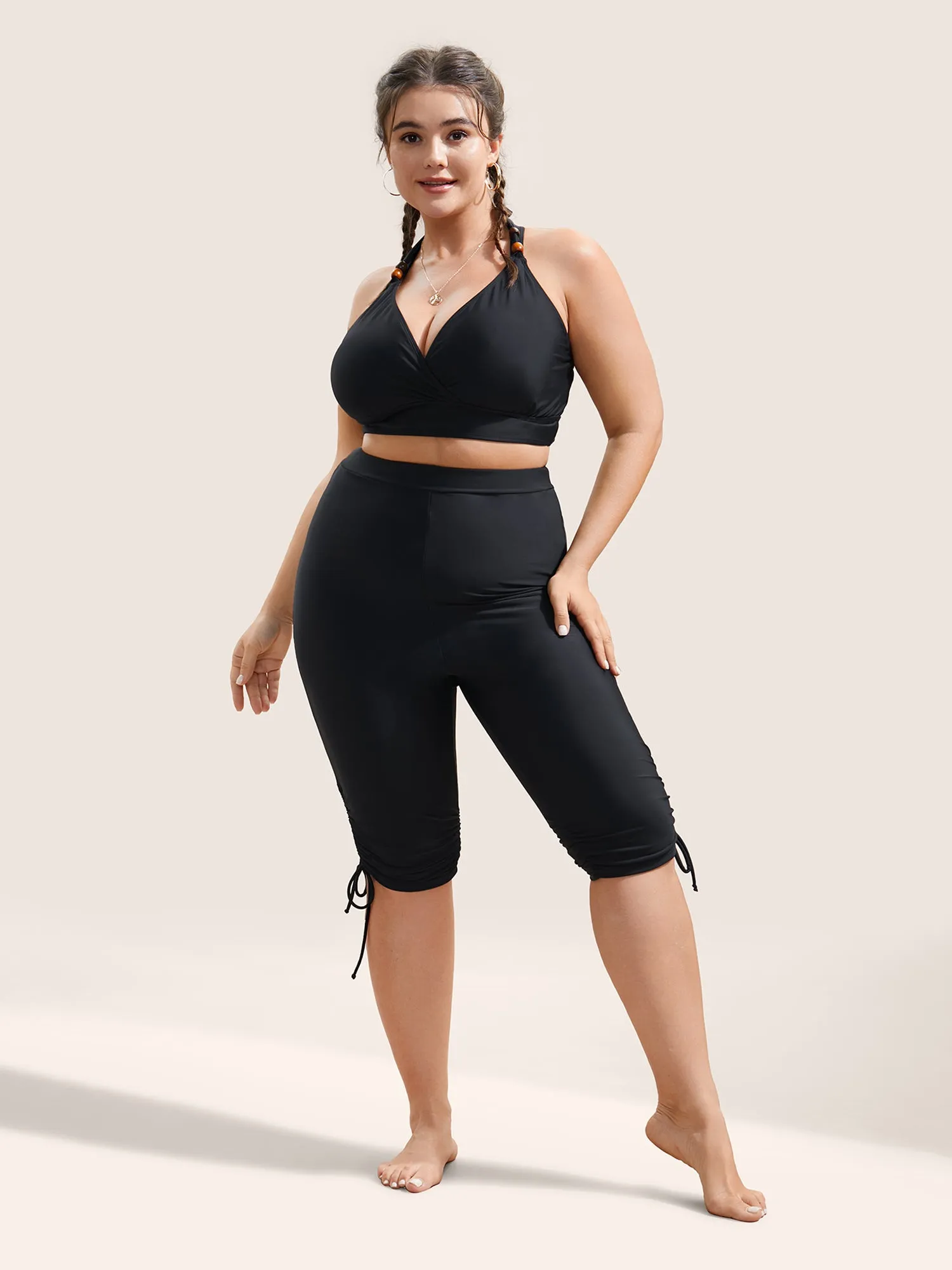 Solid High Rise Drawstring Side Swim Bottom sold by Bloomchic product image thumbnail 3