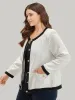 Two Tone Tweed Buckle Detail Pocket Blazer sold by Bloomchic